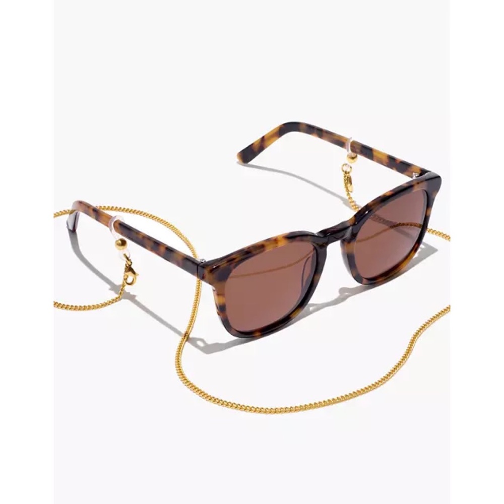 Madewell Curb Chain Convertible Face Mask/Sunglasses Lanyard. Vintage Gold